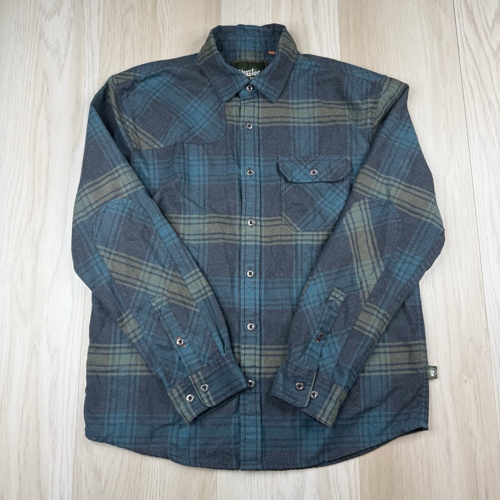 Howler Bros Harkers Plaid Flannel Metal Button Up Shirt Mens Medium Comfort Soft